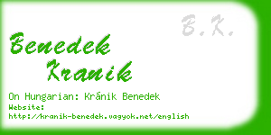 benedek kranik business card
